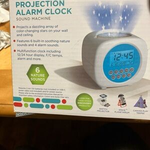 Discovery Projection Alarm Clock - Blue and White